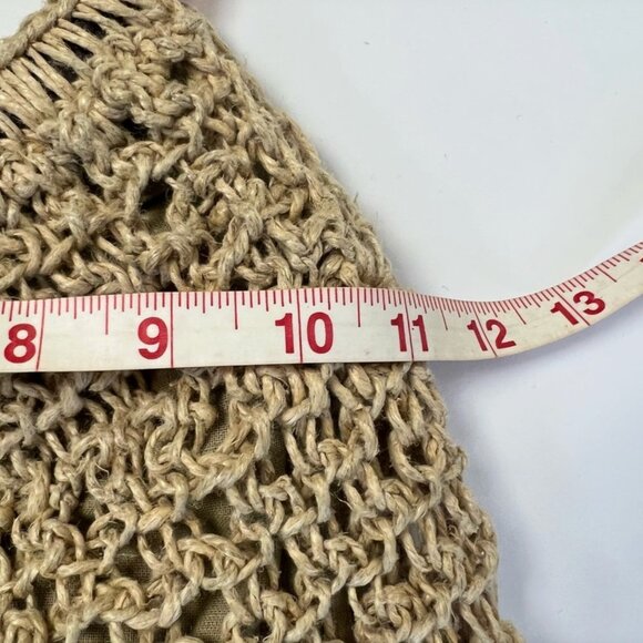 Vintage 1970s Italian Macrame Crochet Bag with Acrylic Circular handles - groovy - Picture 8 of 13